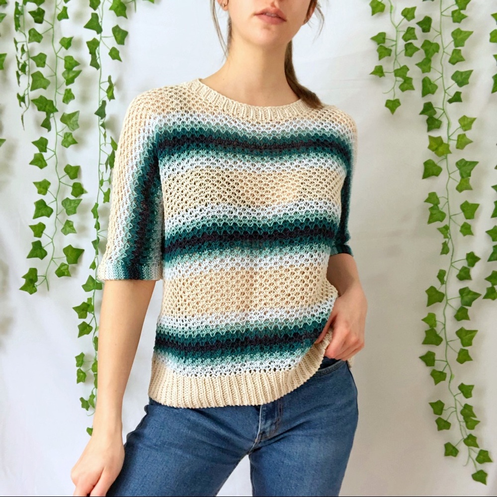 NWT crochet boho striped top